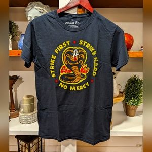 Cobra Kai Black Strike First Strike Hard Short Sleeve T Shirt Size Small